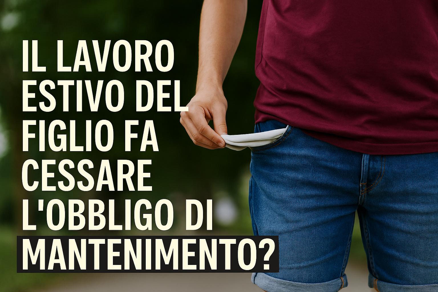 il lavoro estivo del figlio fa cessare l'obbligo del mantenimento