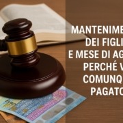 mantenimento dei figli mese di agosto